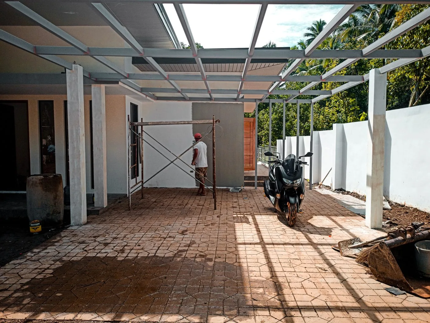 Obra de construcción de una villa nueva